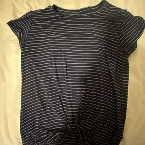 Navy blue striped T-shirt